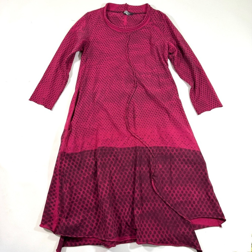 Cynthia Ashby Lagenlook A Line Midi Dress Pink Print